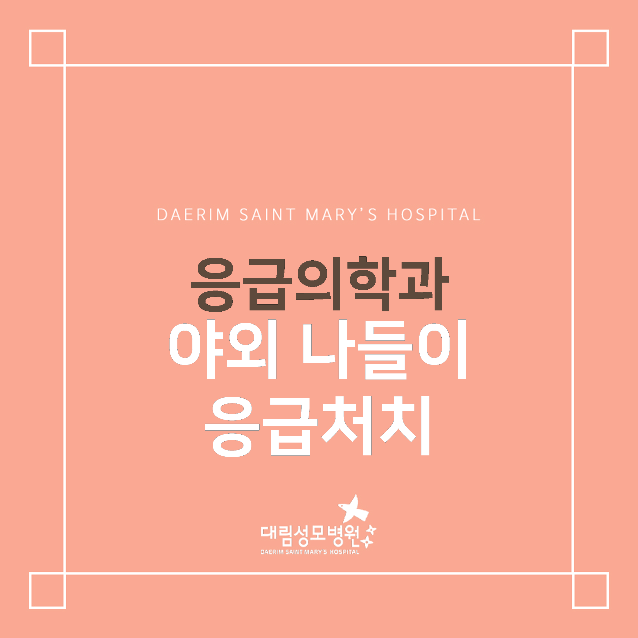 [응급의학과] 야외 나들이 응급처치  